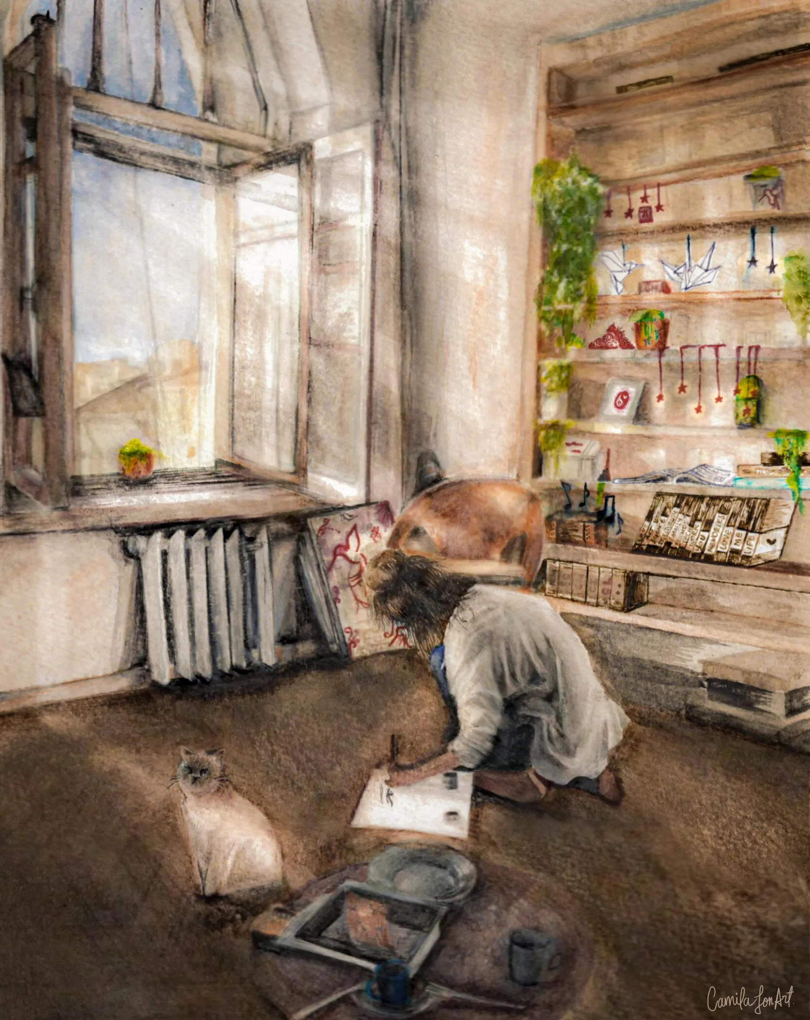 En un Rincón de mi Mente — Watercolor on paper